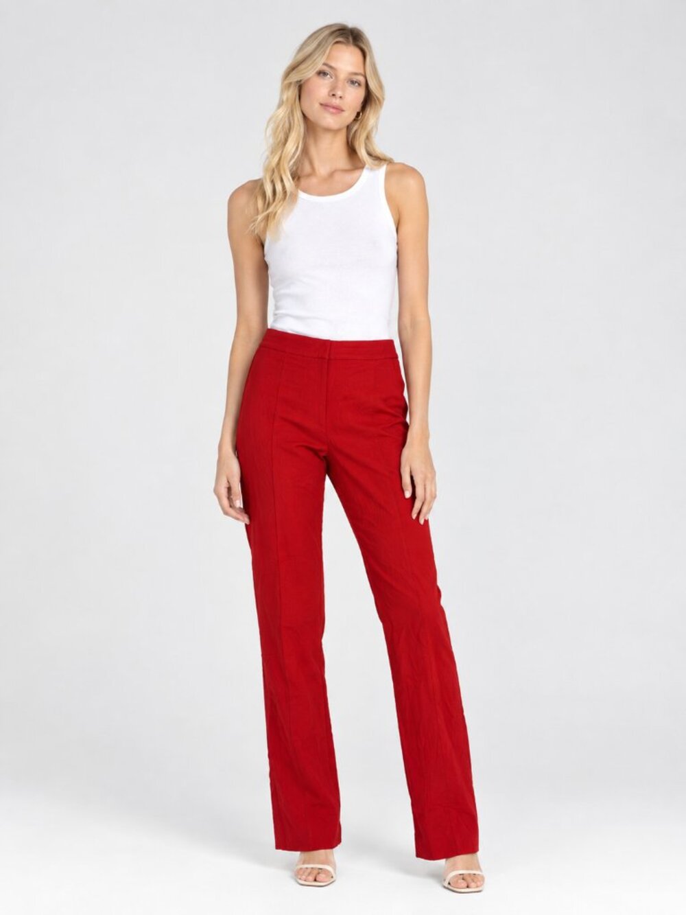 2/$30 J. Jill Bi-Stretch Ankle Pant Mid Rise Petite Red 12 #A4717